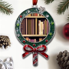 Books Bookshelves Office Fantasy Background Artwork Book Cover Apothecary Book Nook Literature Libra Metal X mas Lollipop With Crystal Ornament by Grandong