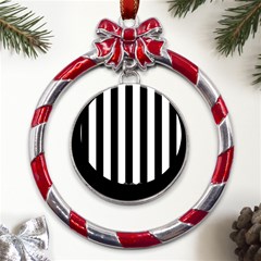 Stripes Geometric Pattern Digital Art Art Abstract Abstract Art Metal Red Ribbon Round Ornament by Proyonanggan