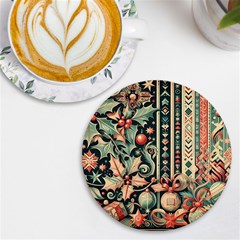 Winter Snow Holidays Uv Print Round Tile Coaster by Bedest