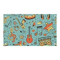 Seamless Pattern Musical Instruments Notes Headphones Player Banner And Sign 5  X 3  by Apen