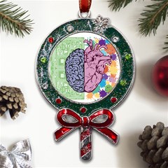 Brain Heart Balance Emotion Metal X mas Lollipop With Crystal Ornament by Maspions