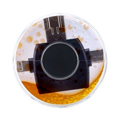 Beer Foam Texture Macro Liquid Bubble On-the-go Memory Card Reader by Cemarart