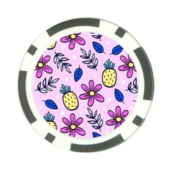 Flowers Petals Pineapples Fruit Poker Chip Card Guard by Maspions