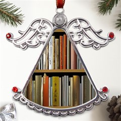 Book Nook Books Bookshelves Comfortable Cozy Literature Library Study Reading Reader Reading Nook Ro Metal Angel With Crystal Ornament by Maspions