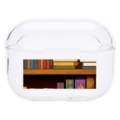 Book Nook Books Bookshelves Comfortable Cozy Literature Library Study Reading Room Fiction Entertain Hard Pc Airpods Pro Case by Maspions