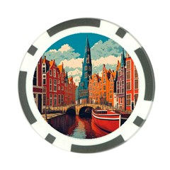 London England Bridge Europe Buildings Architecture Vintage Retro Town City Poker Chip Card Guard by Maspions