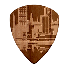 Digital Art Artwork Illustration Vector Buiding City Wood Guitar Pick (set Of 10) by Maspions