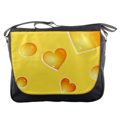 Cheese Texture, Macro, Food Textures, Slices Of Cheese Messenger Bag by nateshop