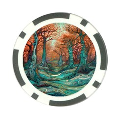 Trees Tree Forest Mystical Forest Nature Junk Journal Scrapbooking Landscape Nature Poker Chip Card Guard by Maspions