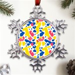 Colored Blots Painting Abstract Art Expression Creation Color Palette Paints Smears Experiments Mode Metal Large Snowflake Ornament Front