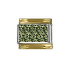 Camouflage Pattern Gold Trim Italian Charm (9mm) by goljakoff