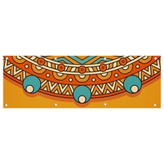 Mandala Orange Banner And Sign 9  X 3  by goljakoff