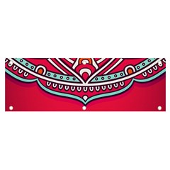 Mandala Red Banner And Sign 6  X 2  by goljakoff