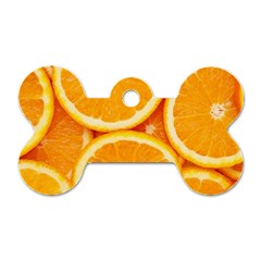 Oranges Textures, Close-up, Tropical Fruits, Citrus Fruits, Fruits Dog Tag Bone (two Sides) by nateshop