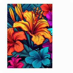 Hibiscus Flowers Colorful Vibrant Tropical Garden Bright Saturated Nature Large Garden Flag (two Sides) by Maspions