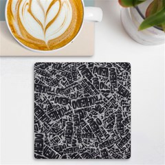 Rebel Life: Typography Black And White Pattern Uv Print Square Tile Coaster  by dflcprintsclothing