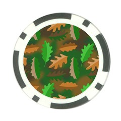 Leaves Foliage Pattern Oak Autumn Poker Chip Card Guard by Maspions