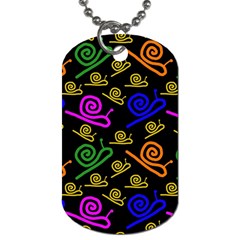 Pattern-repetition-snail-blue Dog Tag (one Side) by Maspions