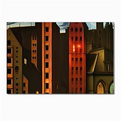 Sci-fi Futuristic Science Fiction City Neon Scene Artistic Technology Machine Fantasy Gothic Town Bu Postcards 5  X 7  (pkg Of 10) by Posterlux