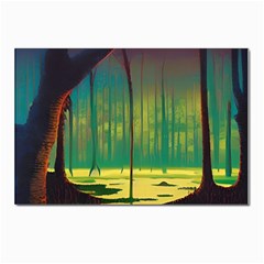 Nature Swamp Water Sunset Spooky Night Reflections Bayou Lake Postcards 5  X 7  (pkg Of 10) by Posterlux