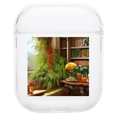 Room Interior Library Books Bookshelves Reading Literature Study Fiction Old Manor Book Nook Reading Soft Tpu Airpods 1/2 Case by Posterlux