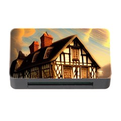 Village House Cottage Medieval Timber Tudor Split Timber Frame Architecture Town Twilight Chimney Memory Card Reader With Cf by Posterlux