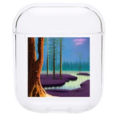 Artwork Outdoors Night Trees Setting Scene Forest Woods Light Moonlight Nature Hard Pc Airpods 1/2 Case by Posterlux