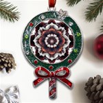 Mandala Design Pattern Metal X Mas Lollipop with Crystal Ornament Front