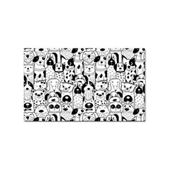 Seamless Pattern With Black White Doodle Dogs Sticker Rectangular (100 Pack) by Grandong