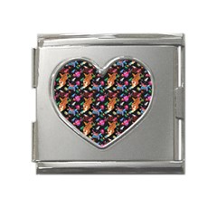 Beautiful Pattern Mega Link Heart Italian Charm (18mm) by Sparkle