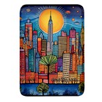 City New York Nyc Skyscraper Skyline Downtown Night Business Urban Travel Landmark Building Architec Rectangular Glass Fridge Magnet (4 pack) Front