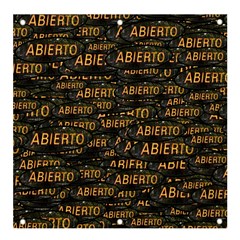 Abierto Neon Lettes Over Glass Motif Pattern Banner And Sign 4  X 4  by dflcprintsclothing