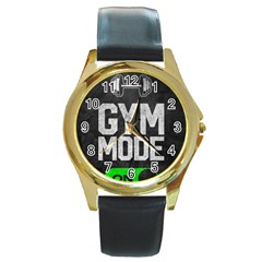 Gym Mode Round Gold Metal Watch by Store67