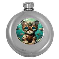 Underwater Explorer Round Hip Flask (5 Oz) by CKArtCreations