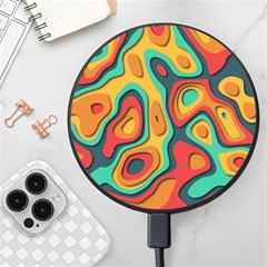 Paper Cut Abstract Pattern Wireless Fast Charger(black) by Maspions
