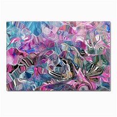 Pink Swirls Blend  Postcard 4 x 6  (pkg Of 10) by kaleidomarblingart