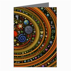 Swirl Vortex Emoji Cyclone Motion Art Greeting Cards (pkg Of 8) by Paksenen