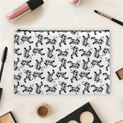 Erotic Pants Motif Black And White Graphic Pattern Black Backgrond Cosmetic Bag (large) by dflcprintsclothing