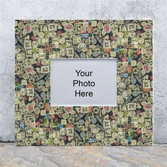 Sticker Collage Motif Pattern Black Backgrond White Wall Photo Frame 5  X 7  by dflcprintsclothing