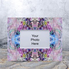 Abstract Kaleidoscope White Tabletop Photo Frame 4 x6  by kaleidomarblingart