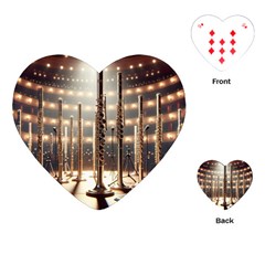 Standing Flutes Playing Cards Single Design (heart) by RiverRootsReggae