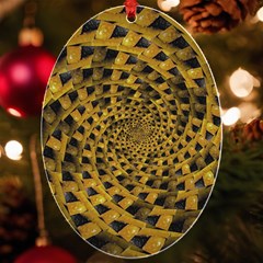 Spiral Symmetry Geometric Pattern Black Backgrond Uv Print Acrylic Ornament Oval by dflcprintsclothing