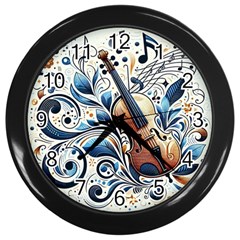 Cello Wall Clock (black) by RiverRootz