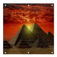 Pyramids Egypt Monument Landmark Sunrise Sunset Egyptian Banner And Sign 4  X 4  by Proyonanggan