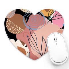 Abstract Boho Bohemian Style Retro Vintage Heart Mousepad by Proyonanggan