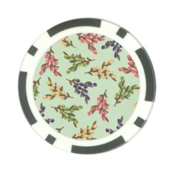 Berries Flowers Pattern Print Poker Chip Card Guard by Maspions