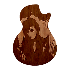Melancholy Autumn Guitar Shape Wood Guitar Pick Holder Case And Picks Set by MRNStudios