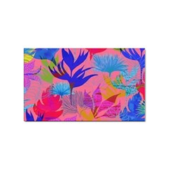 Pink And Blue Floral Sticker (rectangular) by Sparkle