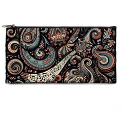 Paisley Print Musical Notes7 Pencil Case by RiverRootz