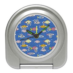 Sea Fish Blue Submarine Animals Patteen Travel Alarm Clock by Maspions